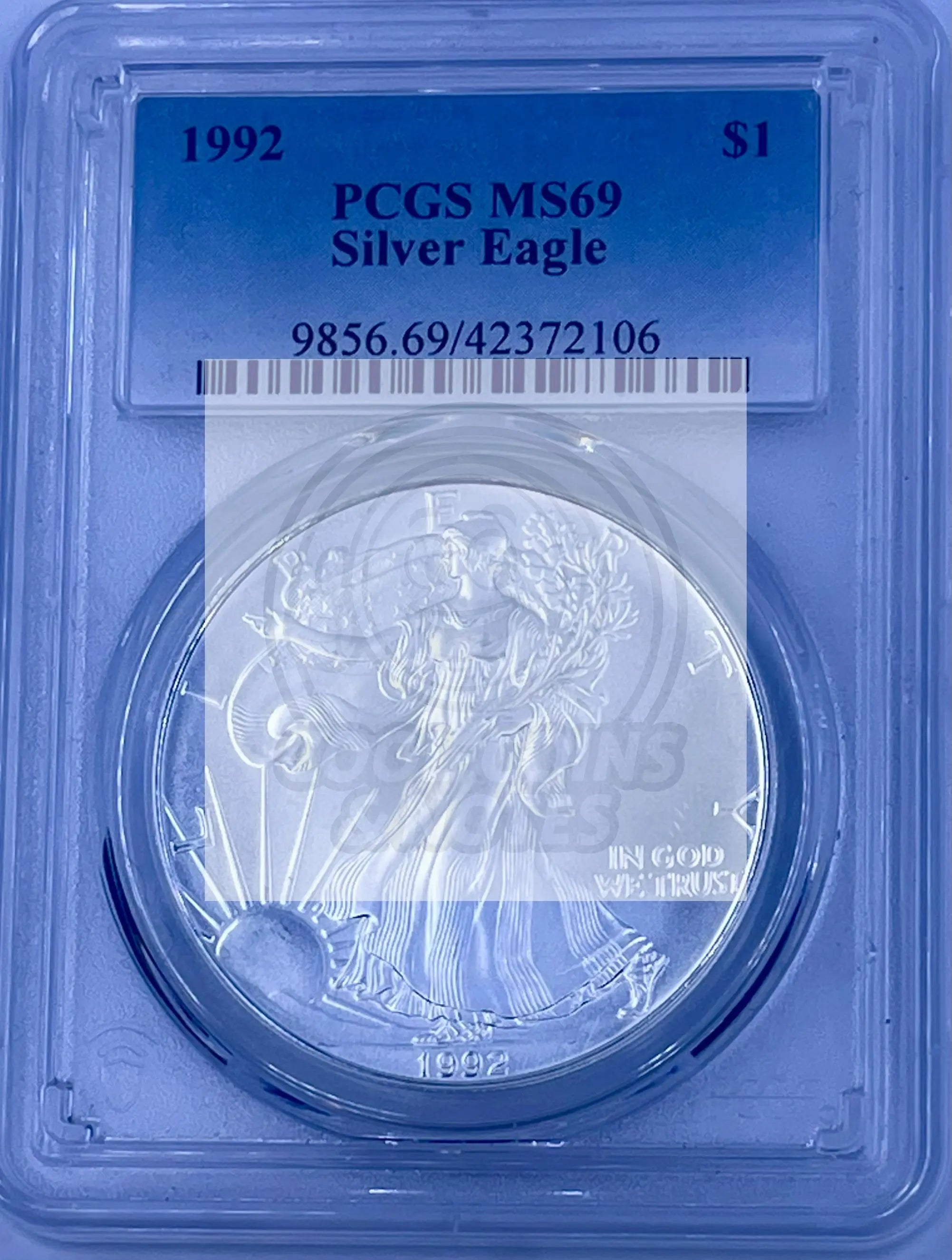 1992 $1 American Silver Eagle MS69 PCGS Coin Cool Coins & Notes 