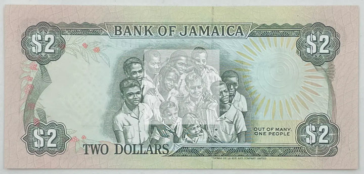 1993 Jamaica $2 Dollars  P-69e  UNC Banknote - Cool Coins & Notes