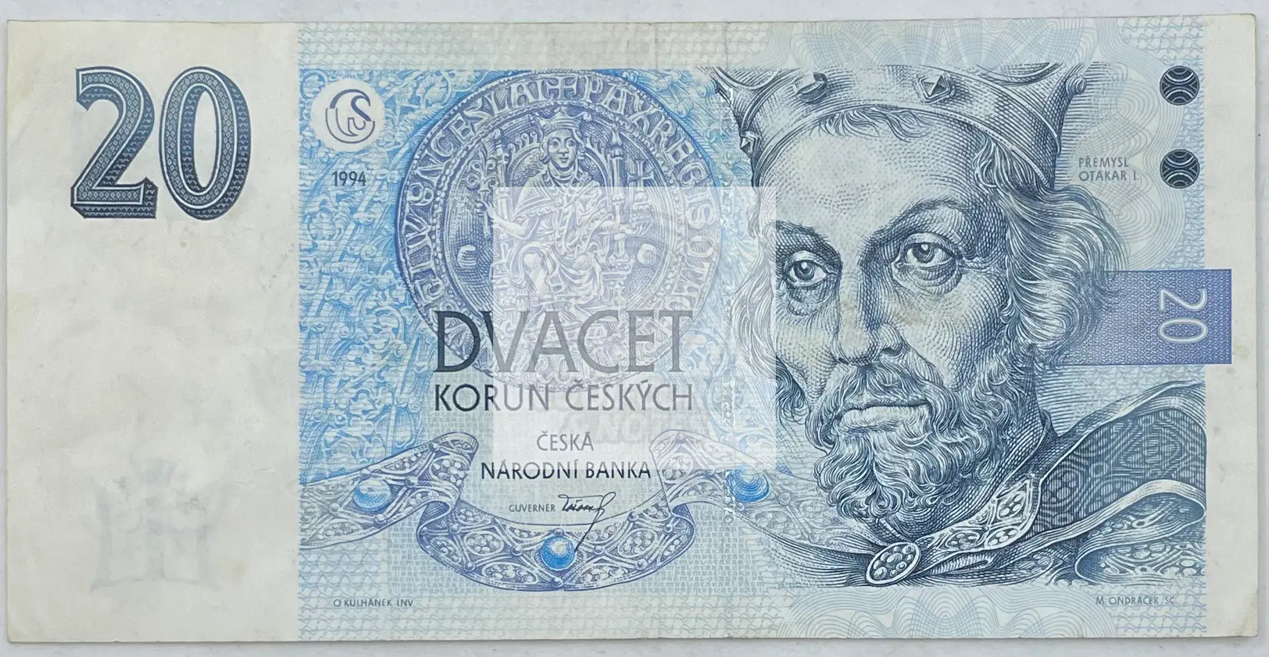 1994 Czechoslovakia 20 Korun P-10 Used World Banknote - Cool Coins & Notes