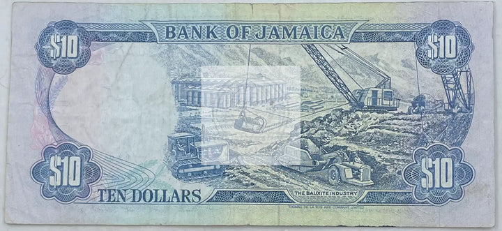 1994 Jamaica $10 Dollars P-56 Circulated World Banknote - Cool Coins & Notes