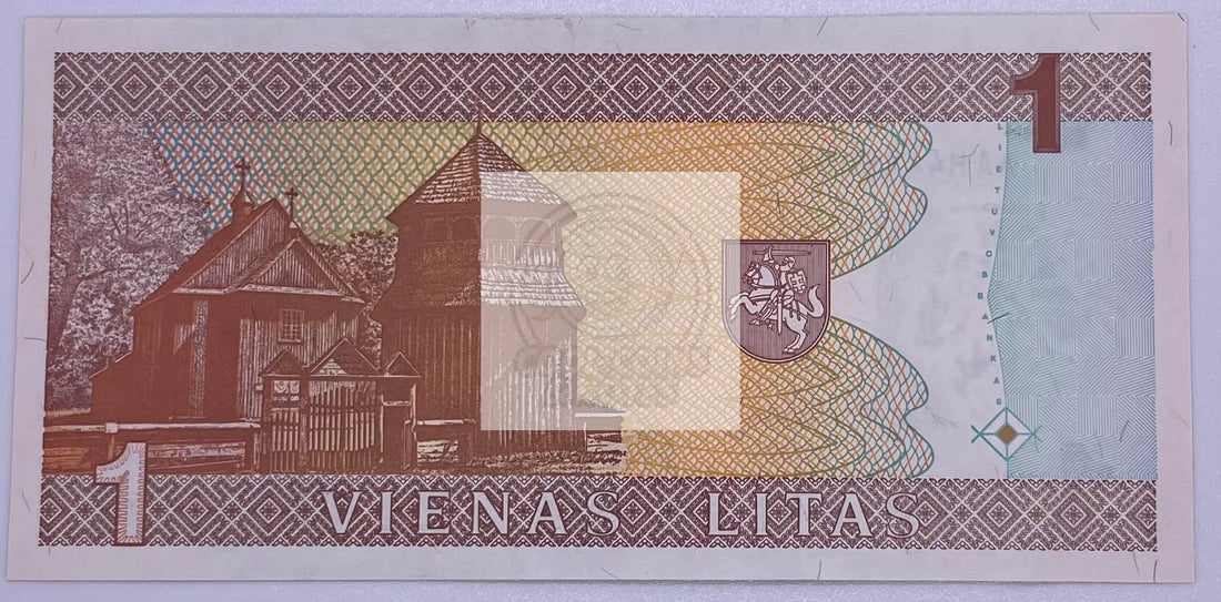 1994 Lithuania 1 Litas P-63 Banknote UNC - Cool Coins & Notes