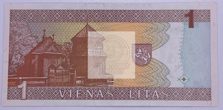 1994 Lithuania 1 Litas P-63 Banknote UNC - Cool Coins & Notes