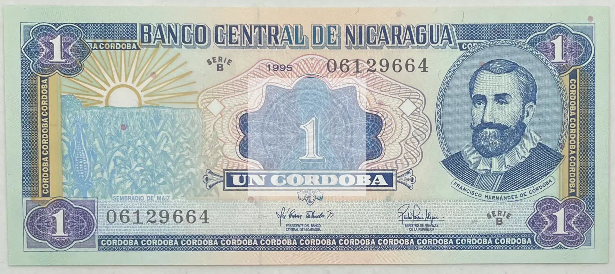 1995 Nicaragua   1 Cordoba  UNC Banknote - Cool Coins & Notes
