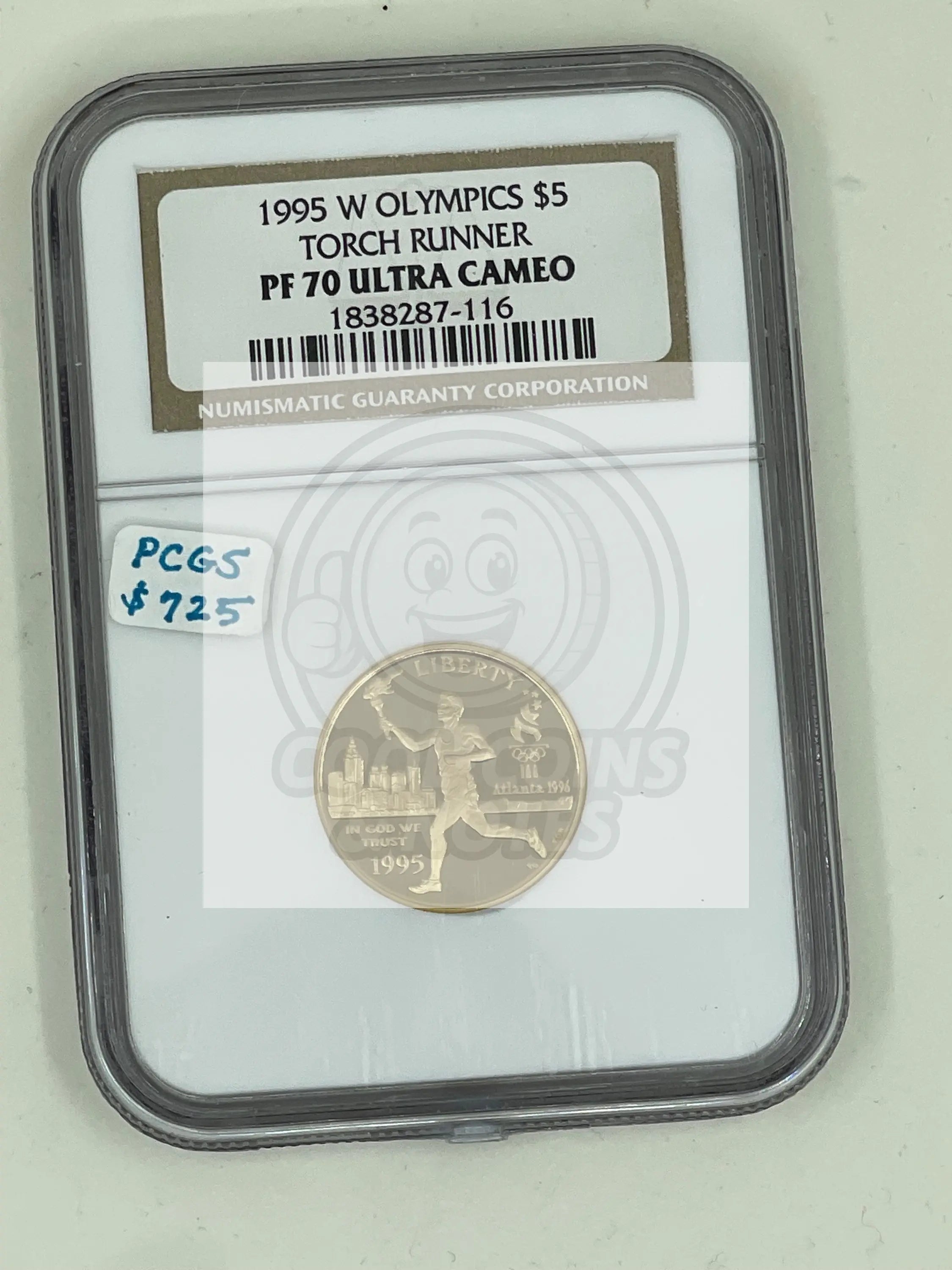 1995 W Olympic Torch Runner PF 70 Ultra Cameo  Gold 1/4 Ounce - Cool Coins & Notes