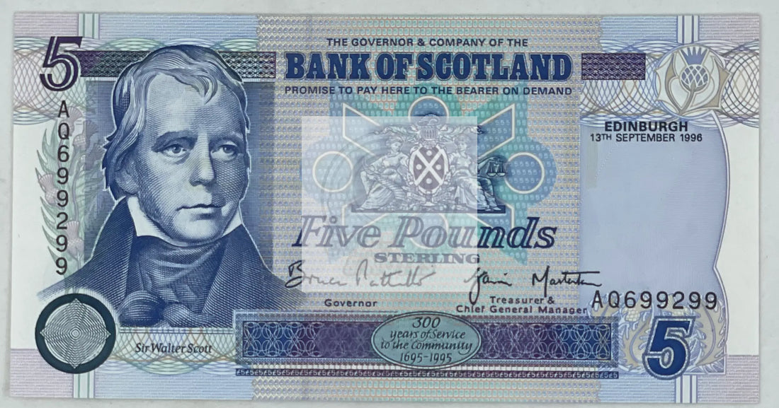 1996 SCOTLAND ONE POUND STERLING P119b UNC World Banknote - Cool Coins & Notes