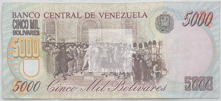 1996  Venezuela  5,000 Pesos  P-78  Banknote - Cool Coins & Notes