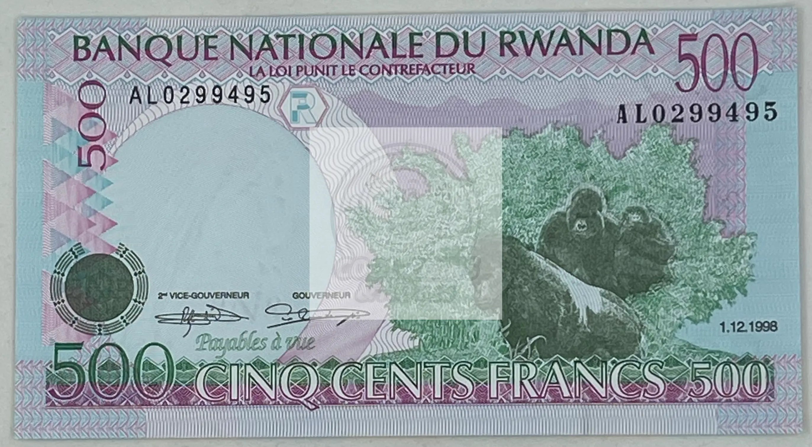 1998 Rwanda 500 Francs P-26b UNC World Banknote - Cool Coins & Notes