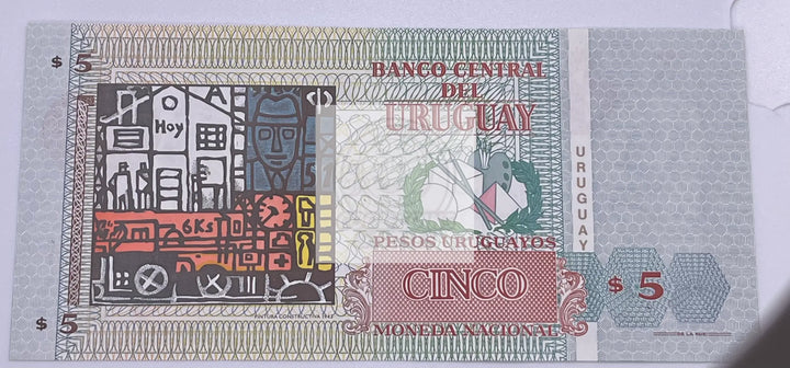1998 Uruguay 5 Pesos PICK# 80a, UNC Banknote - Cool Coins & Notes