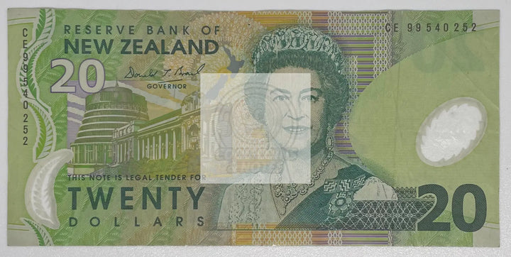 1999 New Zealand $20 Queen Polymer P-187a Banknote - Cool Coins & Notes