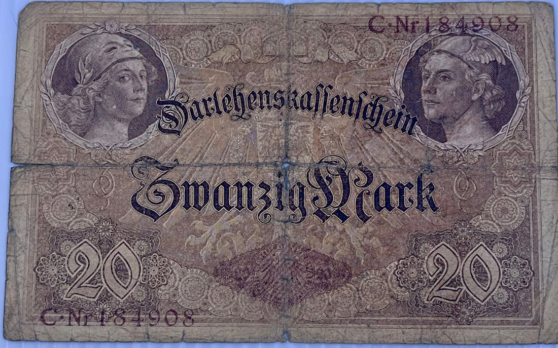 Germany 1914 20 Mark P-48 Used World Banknote From Lot