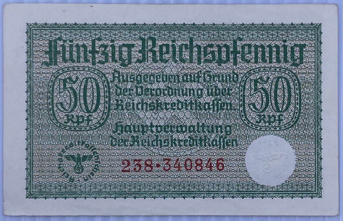 1940 Germany 50 Reichspfenning P-R550 UNC WW2 World Banknote