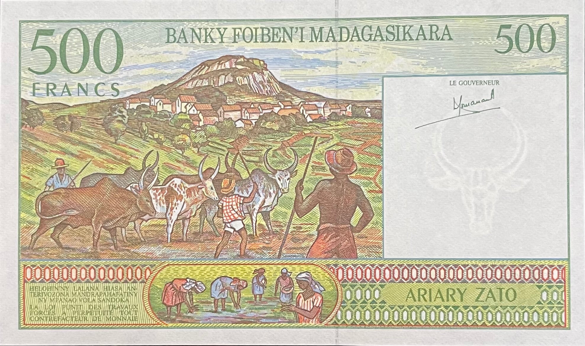 Madagascar 500 Francs, 1994 ND, P-75b, UNC