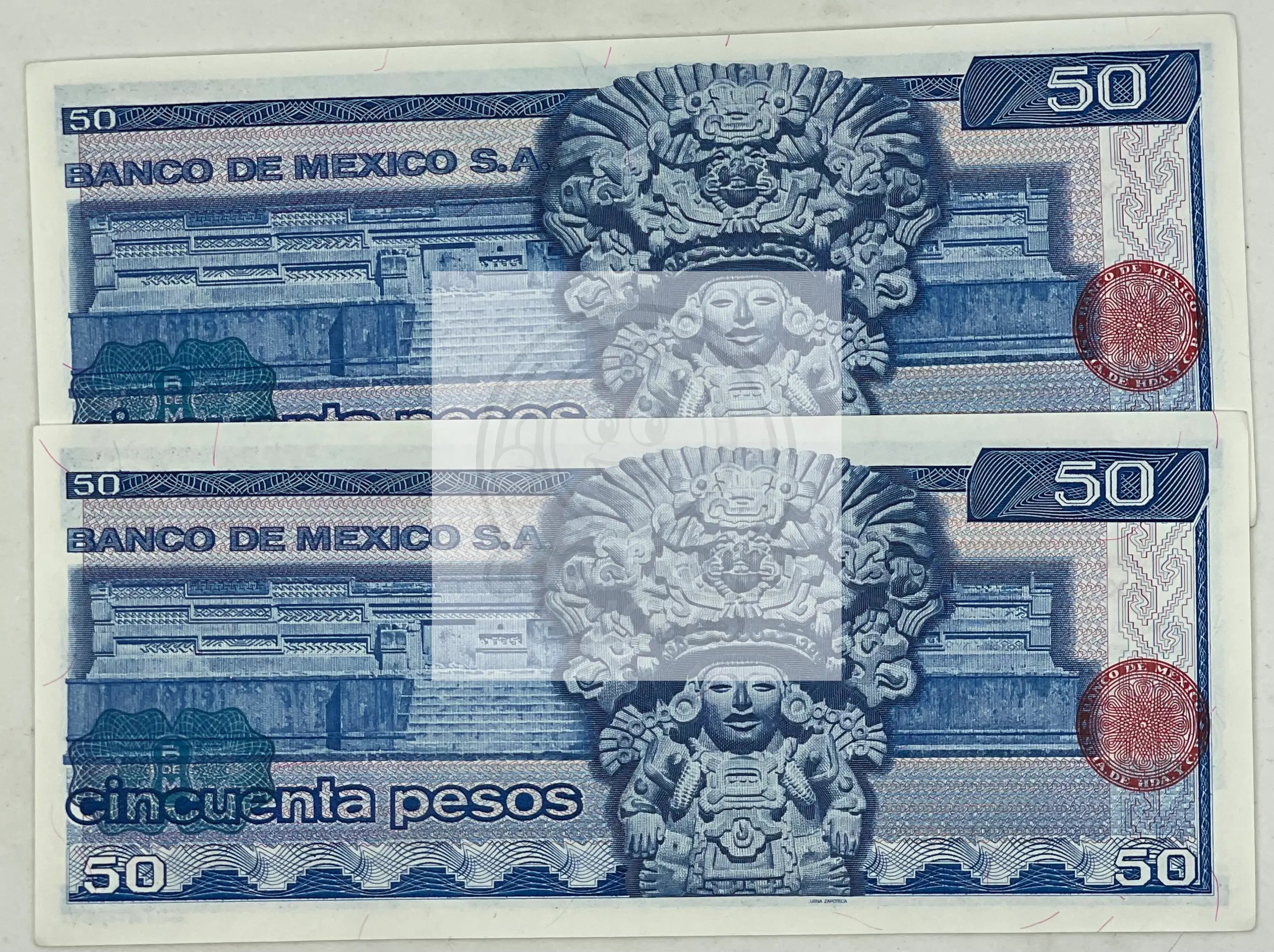 2 Mexico 1973 50 Pesos P-65a.BA UNC World Banknote - Cool Coins & Notes