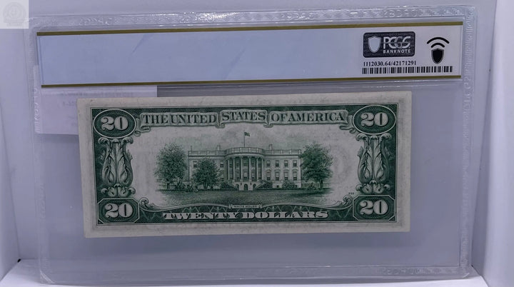 $20 1928B Federal Reserve Note New York Fr. 2056-B "LIGHT GREEN SEAL" PCGS 64 Ch - Cool Coins & Notes