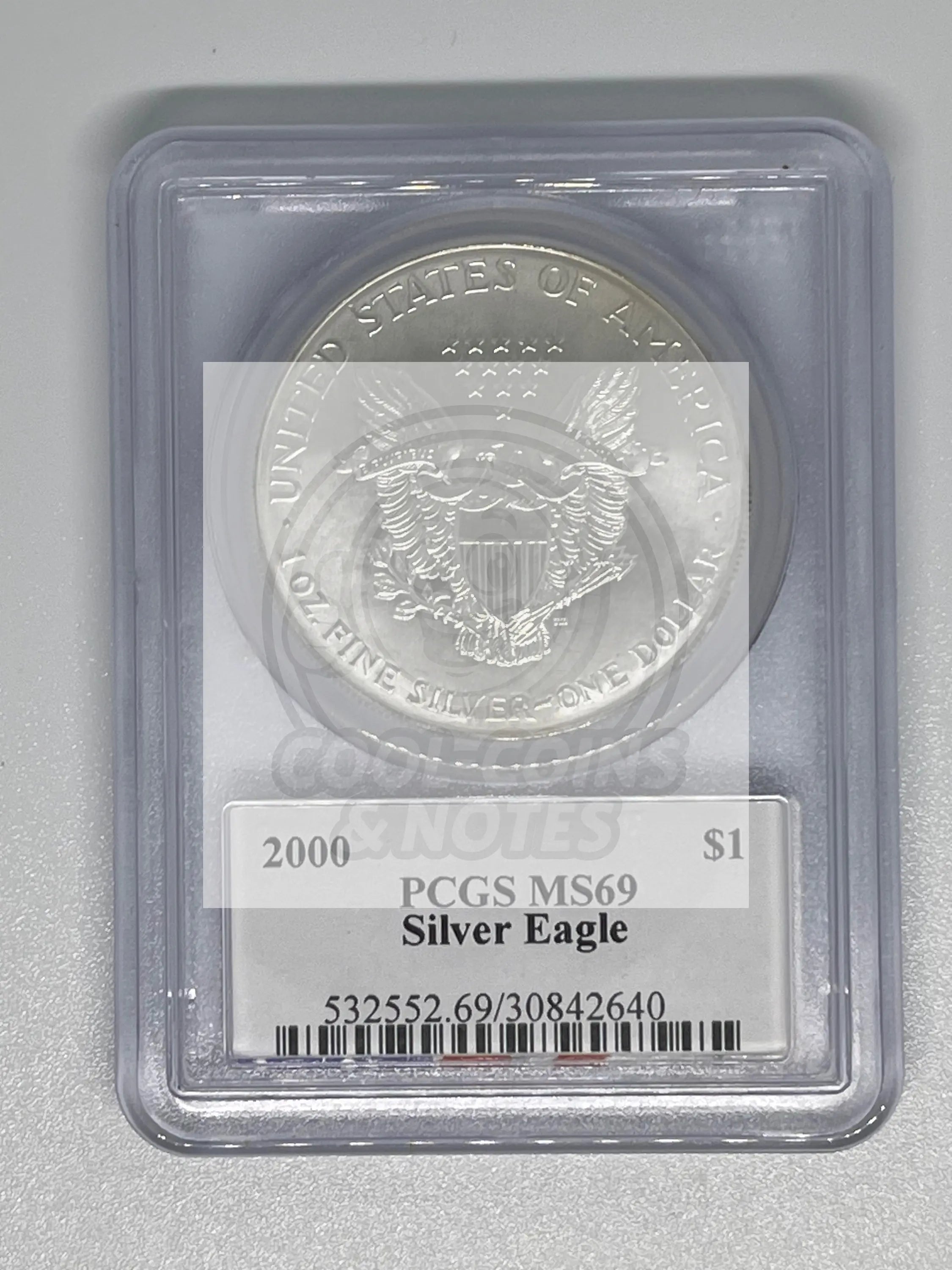 2000 PCGS MS 69 Ed M. Moy Exclusive Hand Signed Silver Eagle (EMc) - Cool Coins & Notes