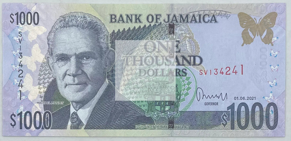 2001 Jamaica  $1,000 Dollars  P-86 UNC World Banknote - Cool Coins & Notes