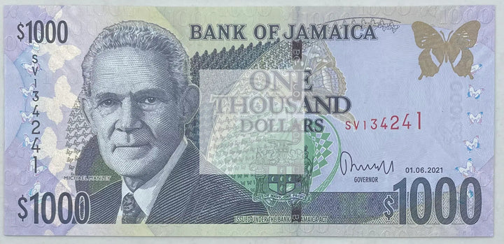 2001 Jamaica  $1,000 Dollars  P-86 UNC World Banknote - Cool Coins & Notes