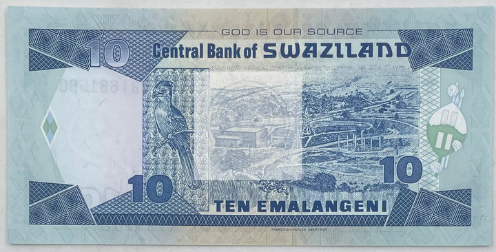 2001 Swaziland 10 Emanlangeni  P-29a UNC World Banknote - Cool Coins & Notes