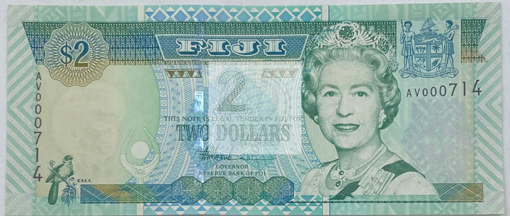 2002 Fiji $2 Dollars P-104 UNC World Banknote - Cool Coins & Notes