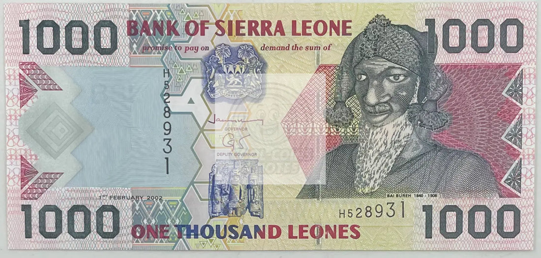 2002 Sierra Leone 1000 Leones P-24 UNC Banknote - Cool Coins & Notes