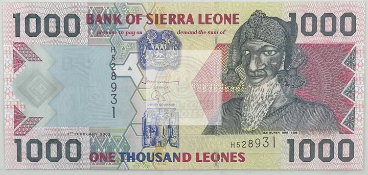2002 Sierra Leone 1000 Leones P-24 UNC Banknote - Cool Coins & Notes