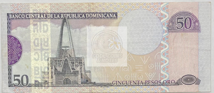 2003 Dominican Republic 50 Pesos Oro P-170c  Used World Banknote - Cool Coins & Notes