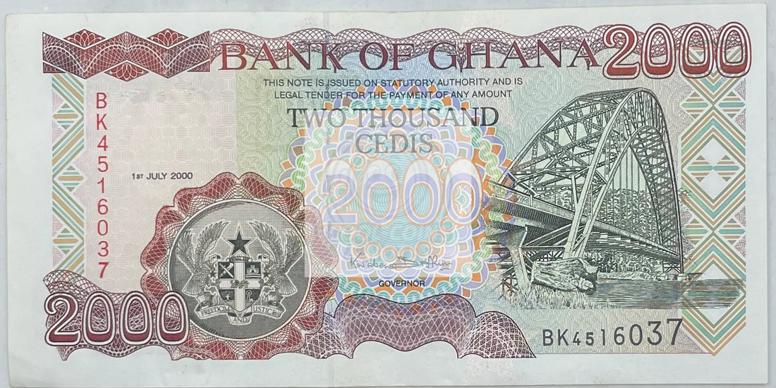 2003 Ghana 2,000 Cedis AU World Banknote - Cool Coins & Notes