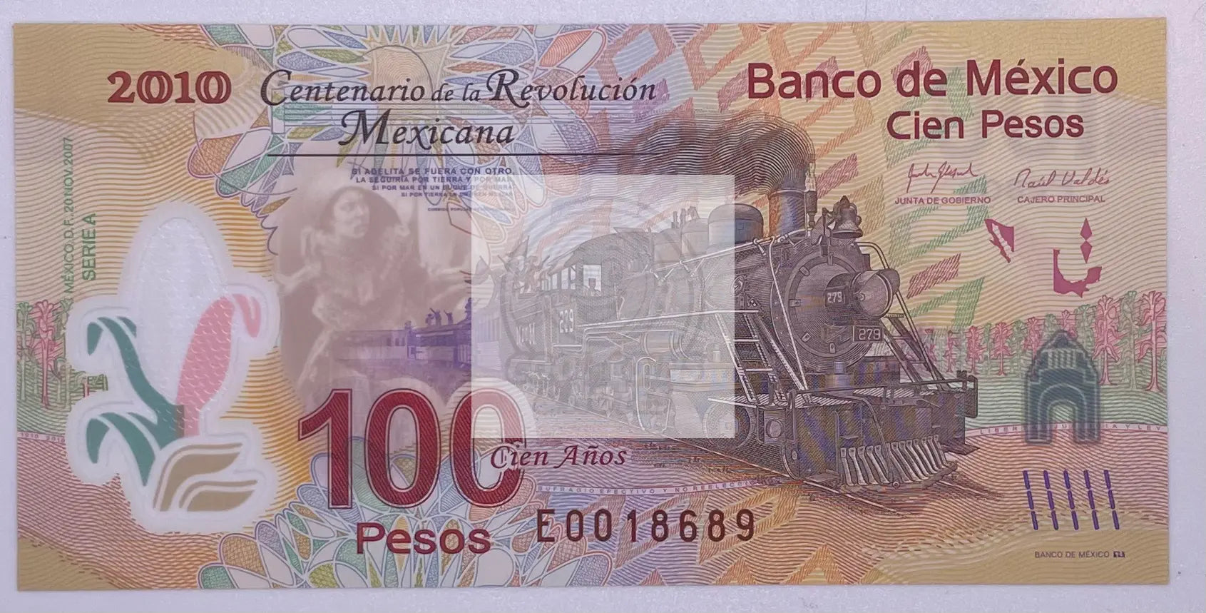 2007 Mexico (2010 Commem) 100 Pesos Pick 128 Gem Unc - Cool Coins & Notes