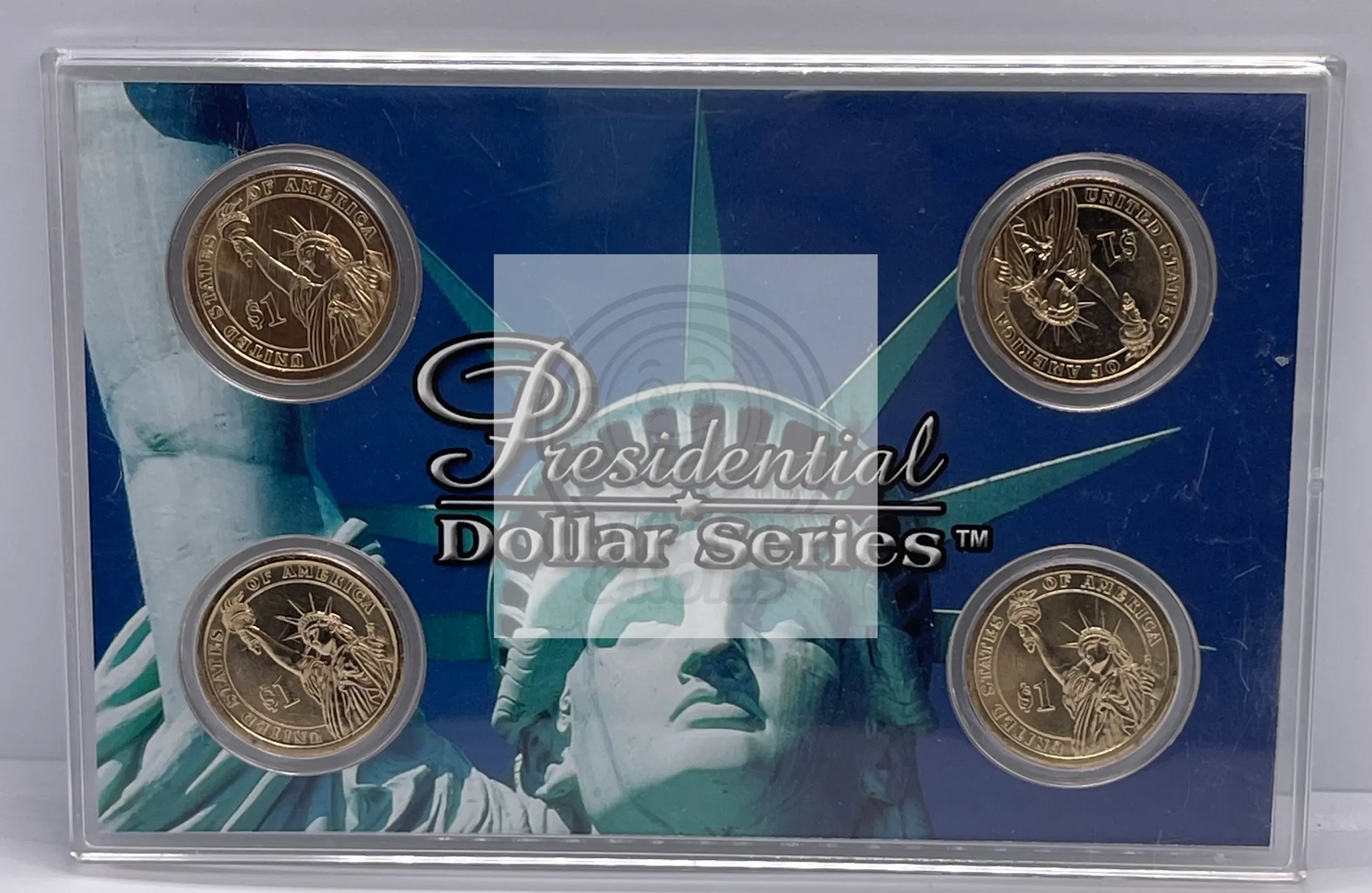 2007 PRESIDENTIAL DOLLAR SERIES 4 UNC Coins In Case - Cool Coins & Notes