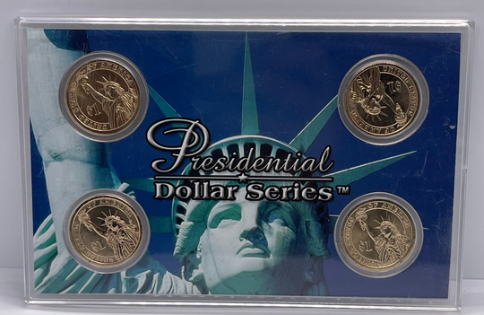 2007 PRESIDENTIAL DOLLAR SERIES 4 UNC Coins In Case