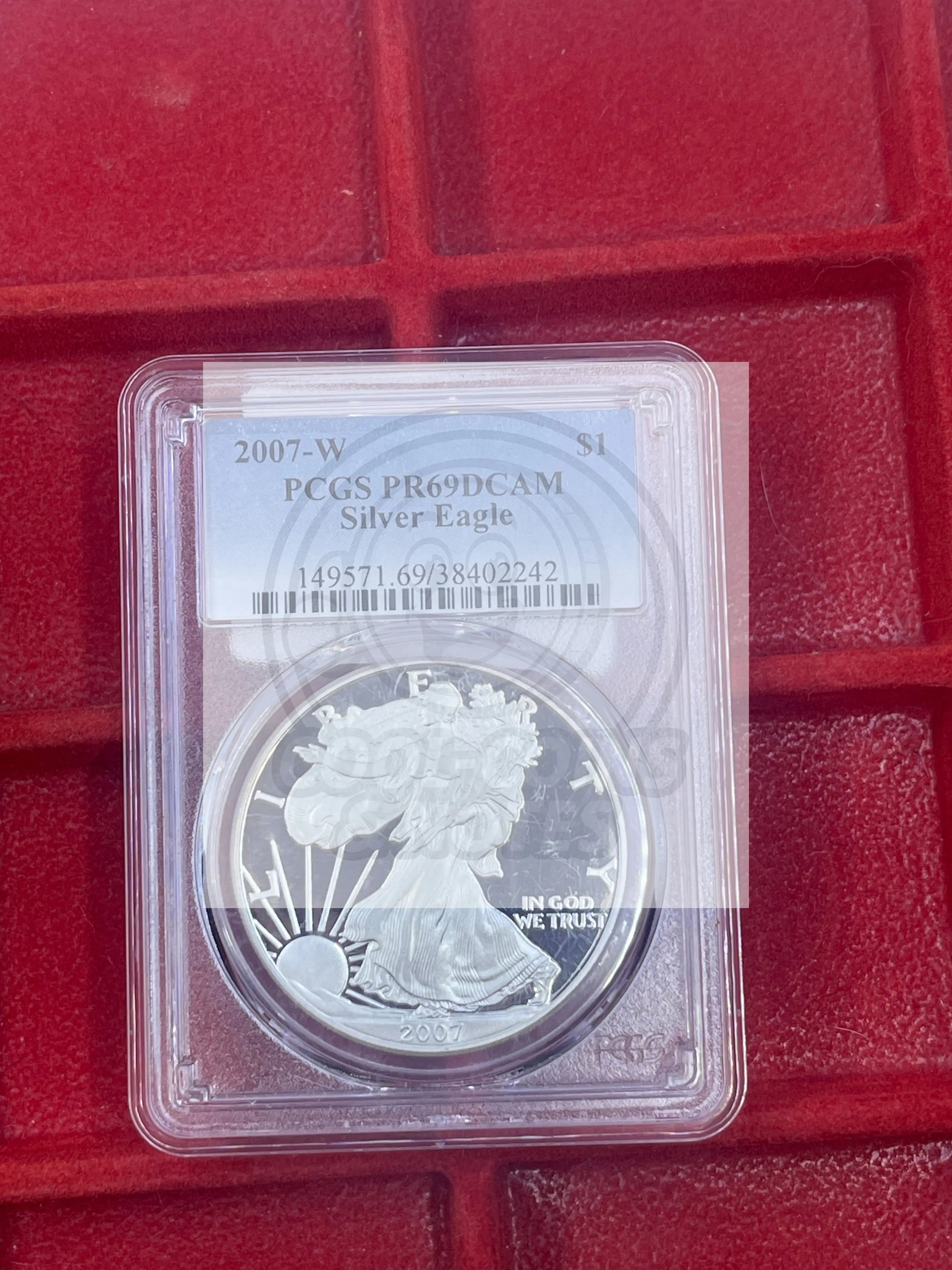 2007-W 1 American Silver Eagle Proof PR69DCAM PCGS DCAM Coin Cool Coins & Notes 