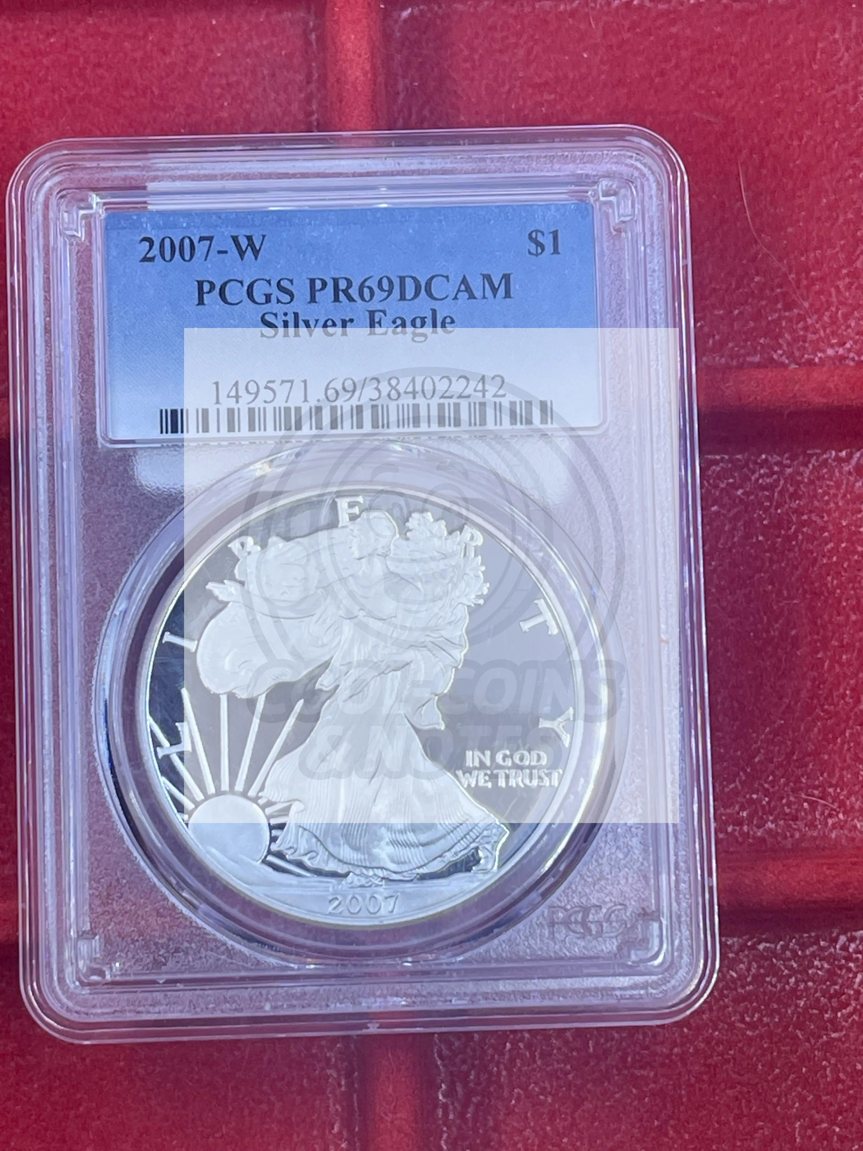 2007-W 1 American Silver Eagle Proof PR69DCAM PCGS DCAM Coin Cool Coins & Notes 