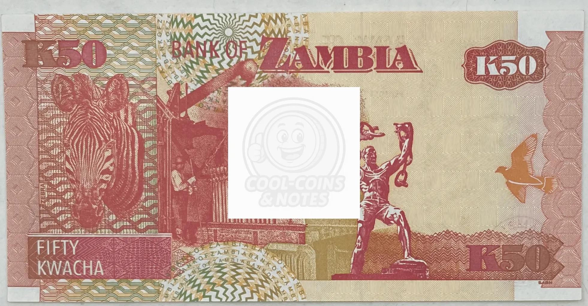 2007 Zambia 50 Kwacha P 37e UNC, World Banknote