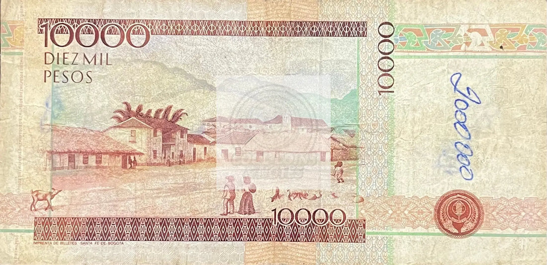 2008 Columbia 10,000 Pesos P-453 Circulated World Banknote Cool Coins & Notes 