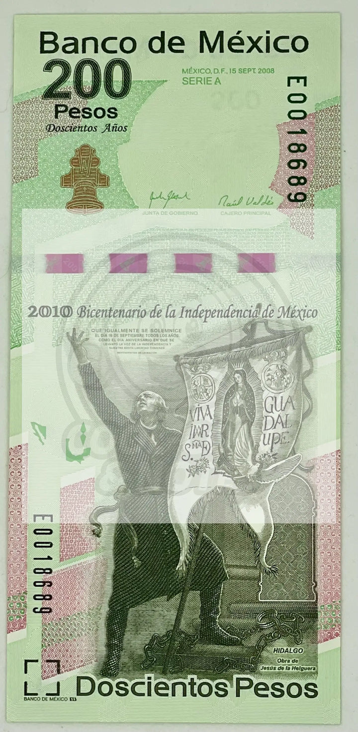 2008 Mexico (2010 Commem) 200 Pesos Pick 129, Used Banknote - Cool Coins & Notes