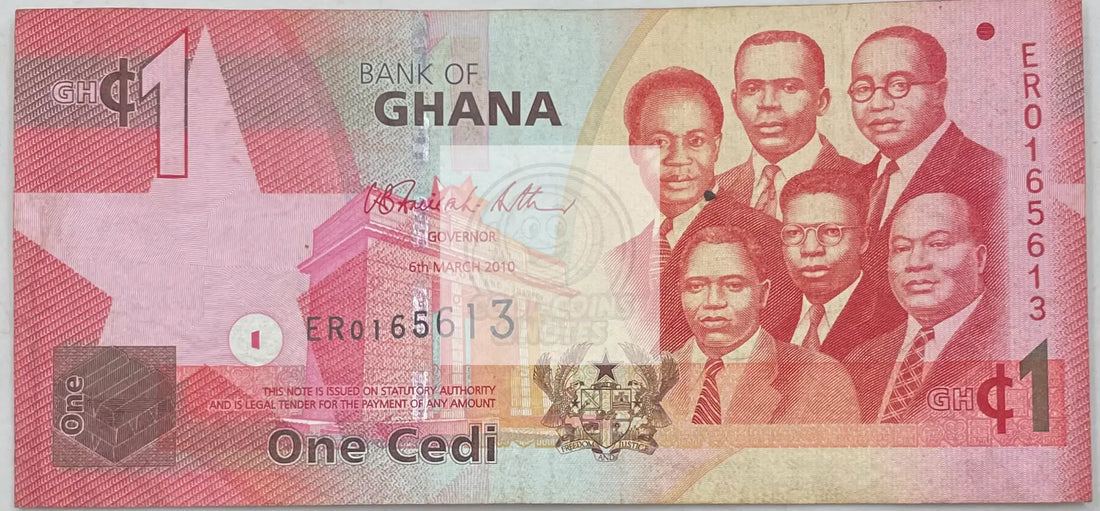 2010 Ghana 1 Cedi P-37, Used World Banknote - Cool Coins & Notes