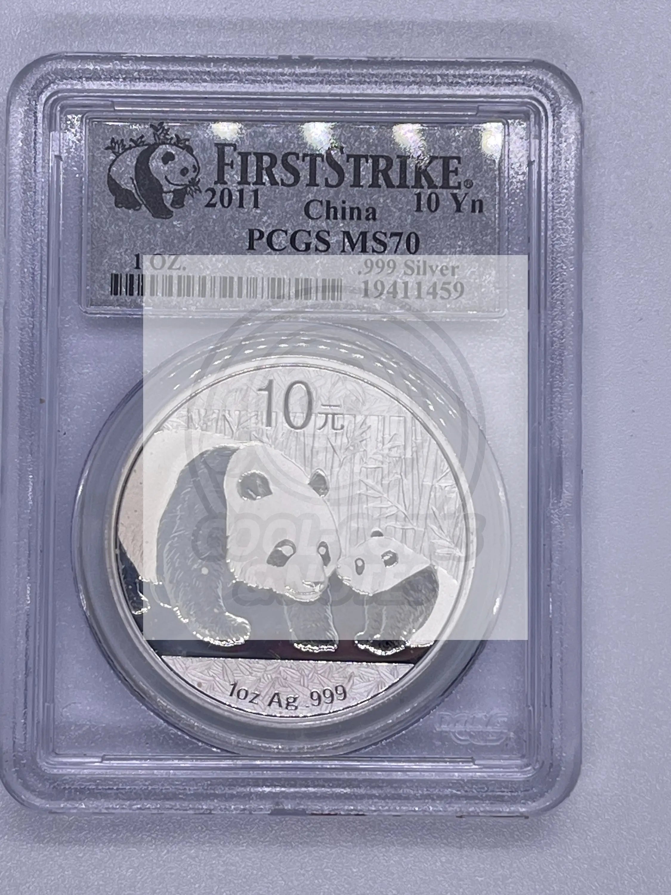 2011 China 10 Yen Panda Silver PCGS MS 70 - Cool Coins & Notes