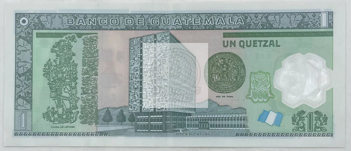 2012 Guatemala  1 Quetzal P-115 Polymer, Used World Banknote - Cool Coins & Notes