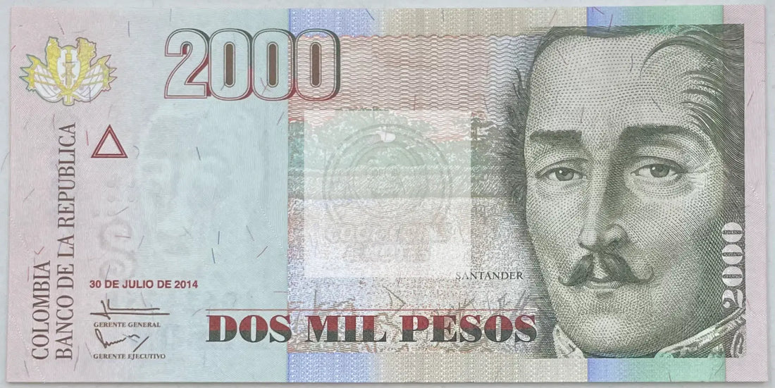 2014 Columbia 2,000 Pesos P-457z UNC World Banknote - Cool Coins & Notes