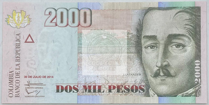 2014 Columbia 2,000 Pesos P-457z UNC World Banknote - Cool Coins & Notes