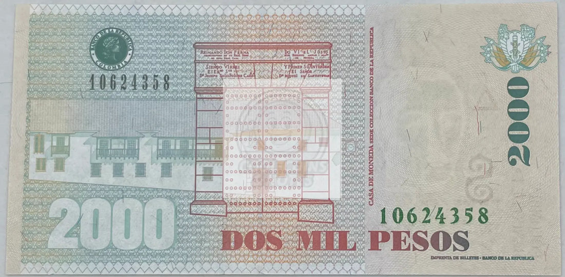 2014 Columbia 2,000 Pesos P-457z UNC World Banknote - Cool Coins & Notes