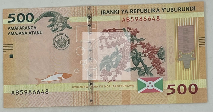 2015 Burundi 500 Francs P-50a.1 UNC World Banknote - Cool Coins & Notes