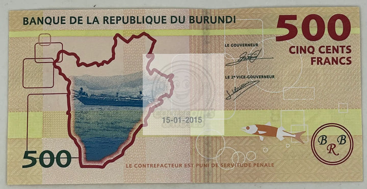 2015 Burundi 500 Francs P-50a.1 UNC World Banknote - Cool Coins & Notes