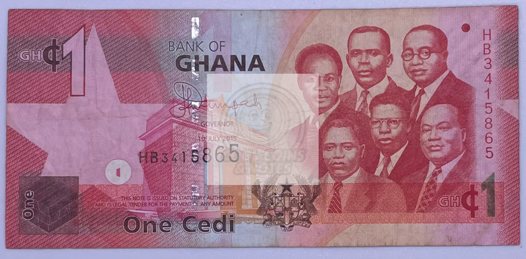 2015 Ghana 1 Cedi P-37f Banknote - Cool Coins & Notes
