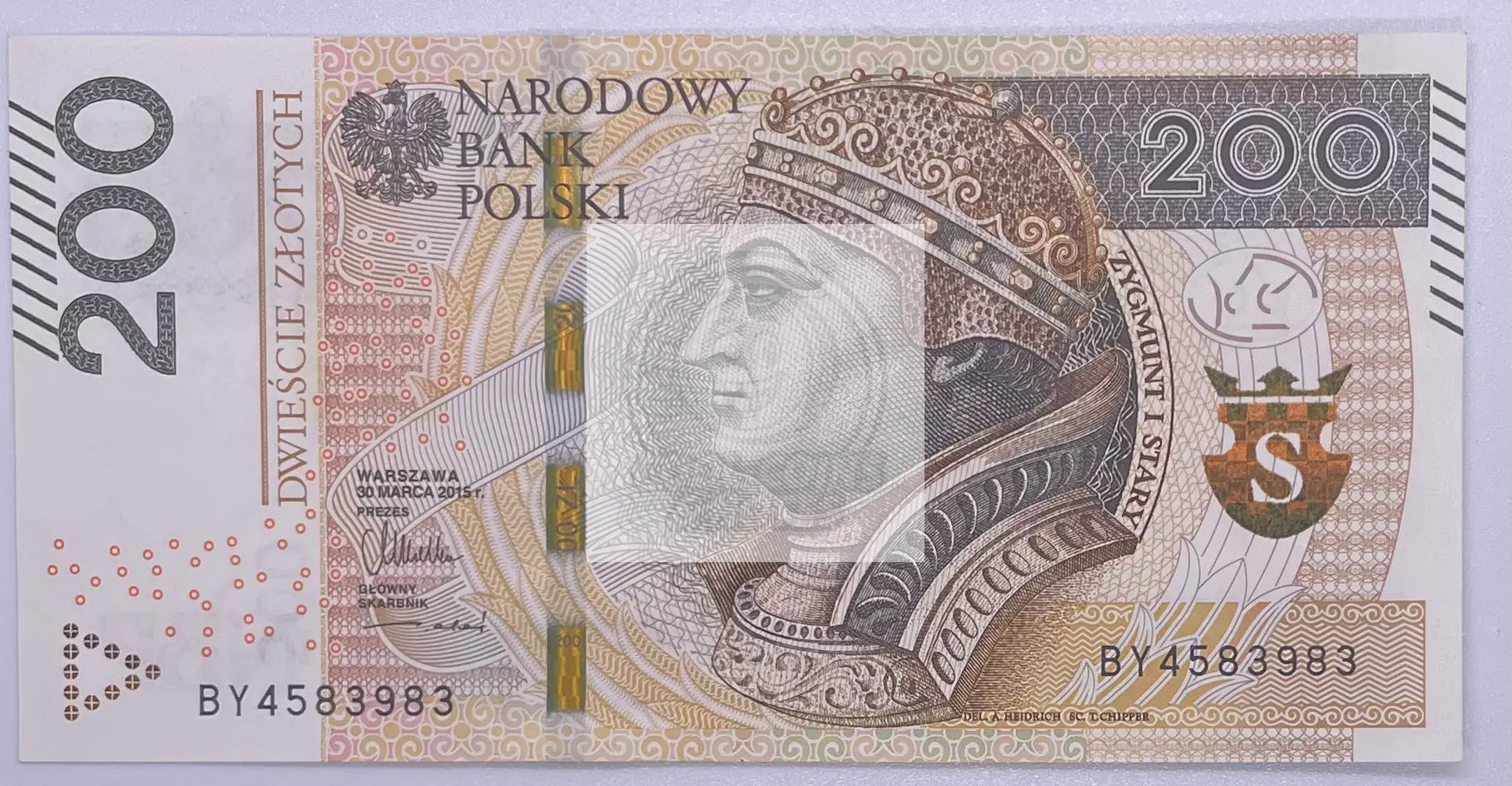 2015 Poland 200 Zlotys P-189 UNC Banknote - Cool Coins & Notes