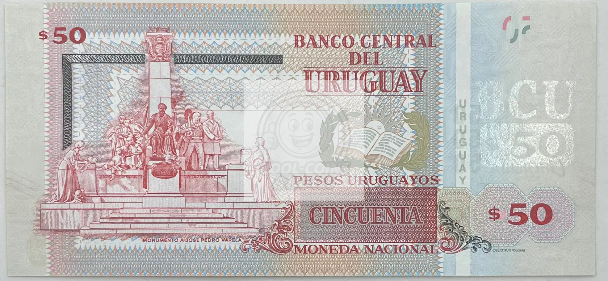 2015 Uruguay  50 Pesos  P-94  UNC Banknote - Cool Coins & Notes