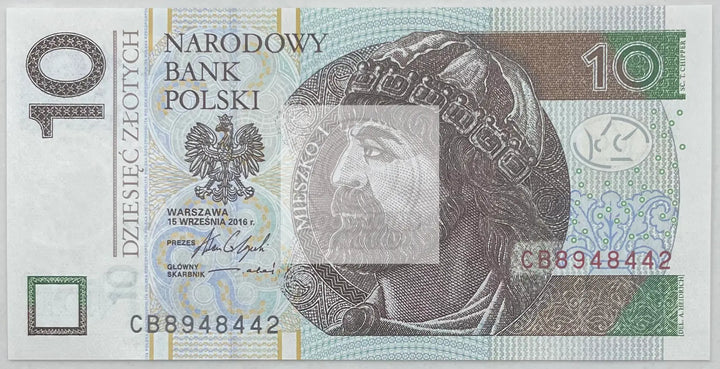 2016 Poland 10 Zlotych P-183b UNC World Banknote Currency - Cool Coins & Notes