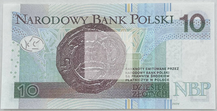 2016 Poland 10 Zlotych P-183b UNC World Banknote Currency - Cool Coins & Notes