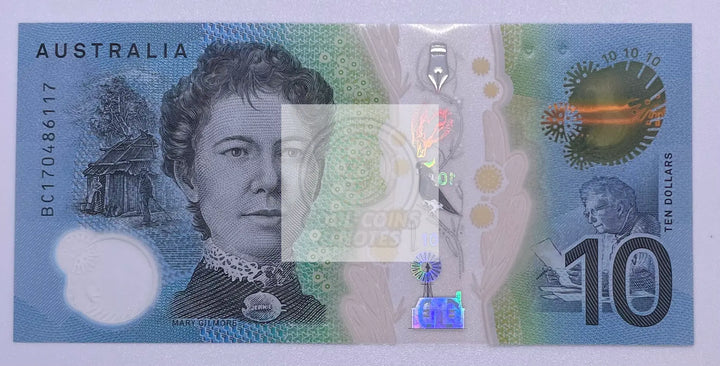 2017 Australia 10 Dollars Polymer P-63a UNC Banknote - Cool Coins & Notes