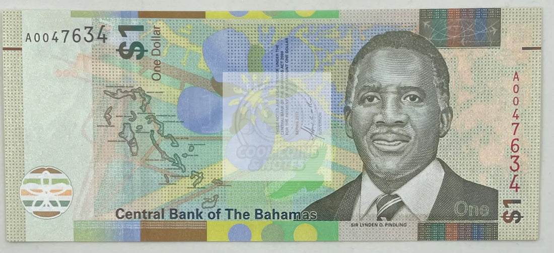2017 Bahamas $1 Dollar  P-77a  UNC Banknote - Cool Coins & Notes